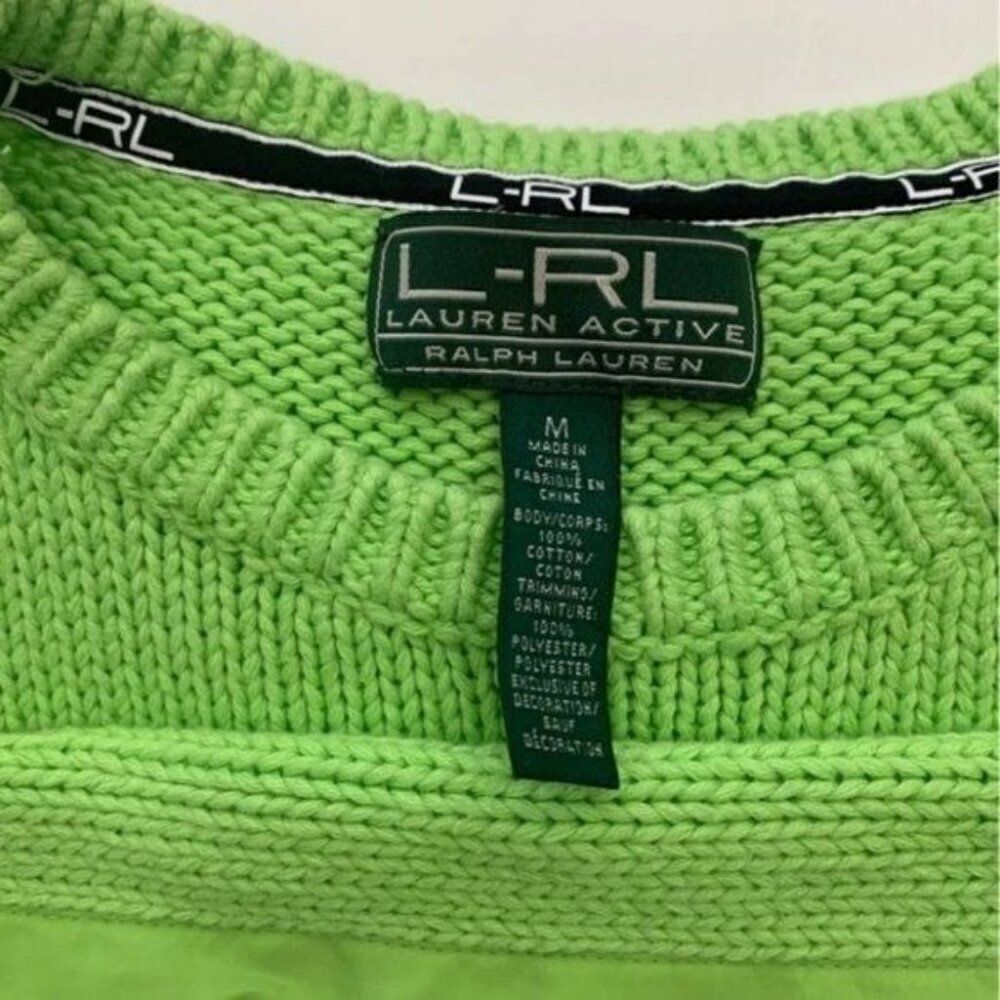 Ralph Lauren Active Women Green Long Sleeve Sweater Size M - Picture 6 of 8